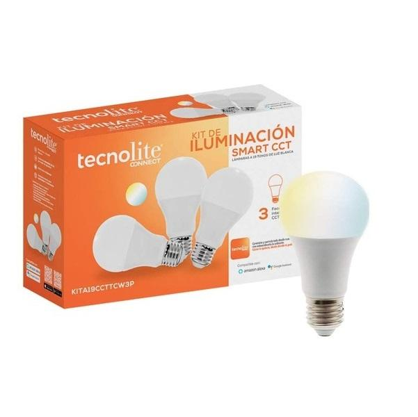 [SMT0004] BOMBILLA SMART LED CLASICA 7W CCT WIFI (3 PACK) TECNO LITE