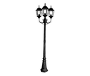 [LM904] LAMPARA TIPO FAROL REDONDO DE POSTE TRIPLE NEGRA LUXLITE